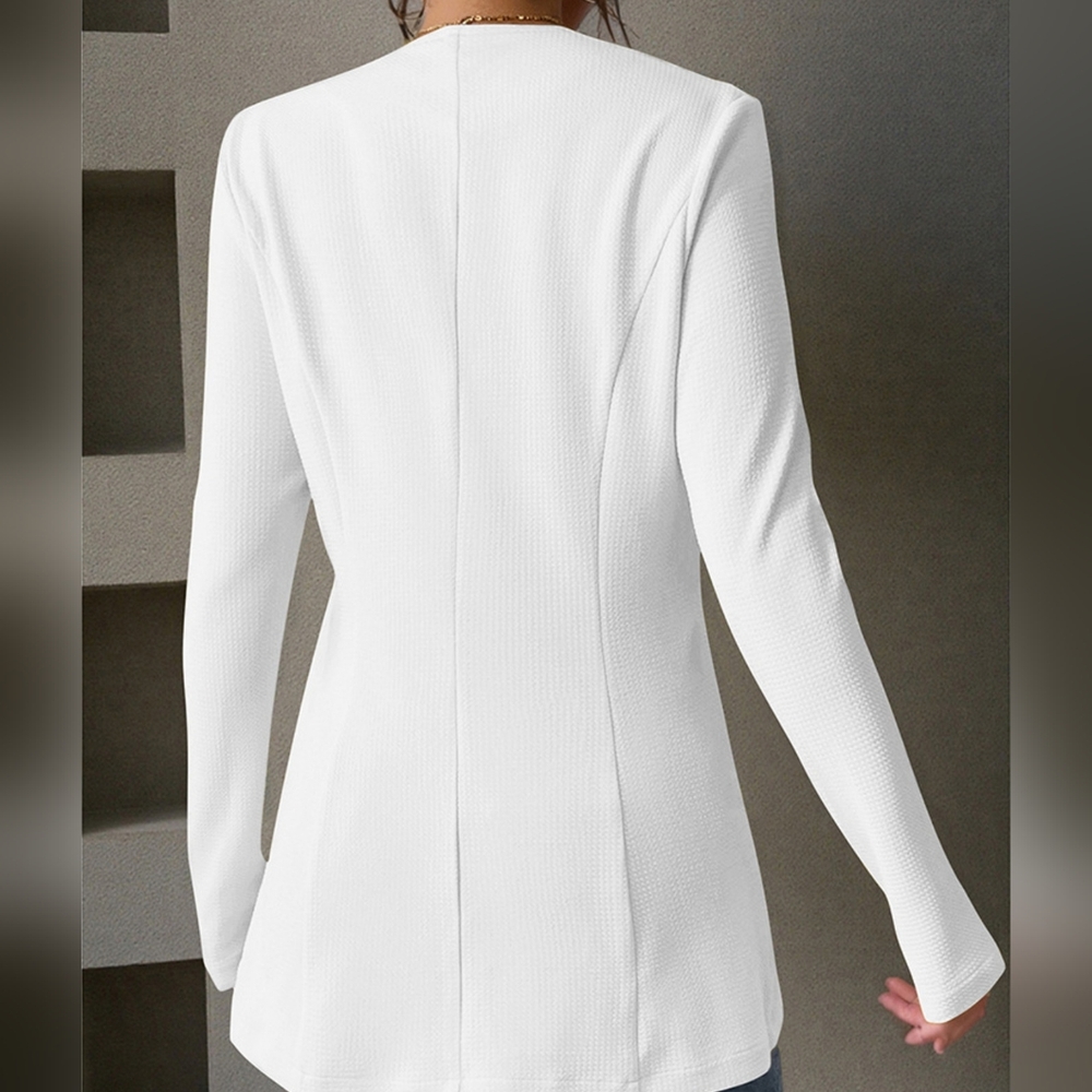 Ivory Women's One Button Blazer - Picture 3 of 5